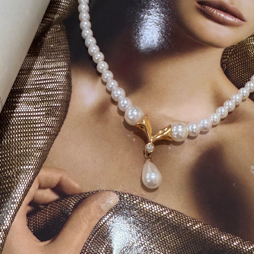 Napier Pearl and Gold Necklace PAT Italy
